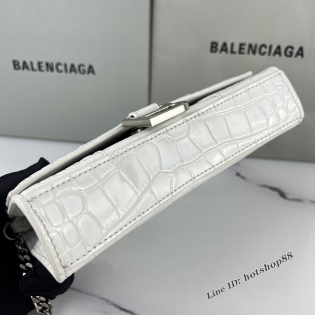 Balenciaga專櫃爆款鱷魚紋牛皮女包 巴黎世家沙漏鏈條斜挎包 fyj1327